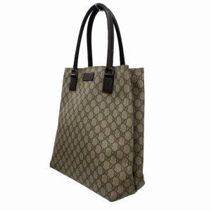 GUCCI GGスプリーム トートバッグ ハンドバッグ 131220 PVC レザー ブラウン