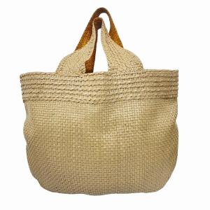 JURGEN LEHL ハンドバッグ トートバッグ ゴートレザー 編み込み ベージュ系