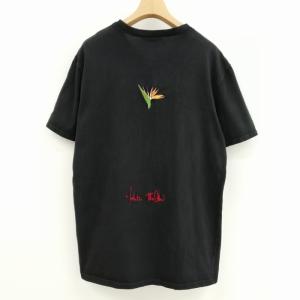 Christian Louboutin WALK MILE IN MY SHOES ロゴプリント ロゴ刺繍 Tシャツ 半袖 M ブラック AA