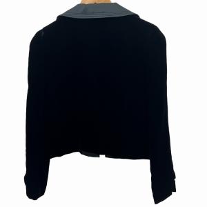 M'S GRACY ベロアジャケット ラウンドカラー 総裏地 ショート丈 黒 ブラック 38 約M-L 1126