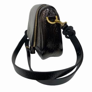 ANYA HINDMARCH VERE SMALL SOFT SATCHEL ショルダーバッグ 斜め掛け ポシェット エナメル加工 ブロンズ 黒 ブラック