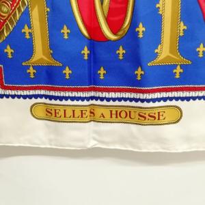 HERMES SELLES A HOUSSE カバーへの腰かけ カレ90 大判 スカーフ シルク