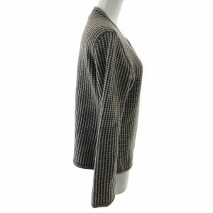 GIORGIO ARMANI ヴィンテージ アンゴラ混 ウール ニットカーディガン ジャケット 総柄 長袖 茶色 ブラウン 44 約XL相当 0409