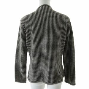 GIORGIO ARMANI ヴィンテージ アンゴラ混 ウール ニットカーディガン ジャケット 総柄 長袖 茶色 ブラウン 44 約XL相当 0409