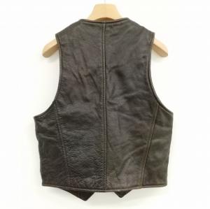 HARLEY DAVIDSON レザー ベスト ジレ ジップアップ M ダークブラウン