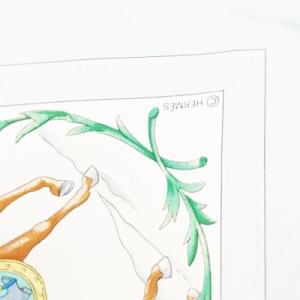 HERMES カレ90 COSTUMES CIVILS ACTUELS 現代市民の服装 スカーフ シルク ブルー ホワイト マルチカラー
