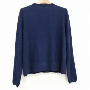 EPOCA 美品 レース カーディガン ノーカラー ニット セーター レーヨン 薄手 40 ネイビー