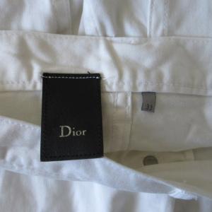 DIOR HOMME カラーパンツ ストレート ボタンフライ ストレッチ有 白 ホワイト ｗ33 約L相当 0515