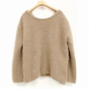 Plage 美品 Fur オーバーサイズ プルオーバー ニット ウール 長袖 ブラウン