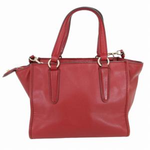 値下げ！　極美品　コーチ　2way バッグ　ボルドー系　レザー　レディース COACH ハンドバッグ 2way ショルダーバッグ ボルドー コーチ