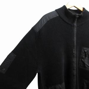Calvin Klein ニットジャケット フルジップ コットン XL 黒 ブラック 0625