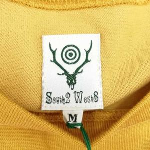 South2 West8 OT606 ホッケー プリント Tシャツ コットン レーヨン 5分袖 クルーネック M イエロー