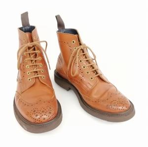 Tricker's × キャサリンハムネット 別注 カントリーブーツ ウイングチップ ブーツ UK8.5 ブラウン