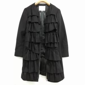3.1 phillip lim ジップ フリル コート F213-8190FTC ロング 長袖 クルーネック 2 ブラック