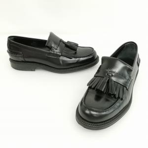 TOD'S キルト タッセル ローファー スリッポン レザー シューズ ビジネス ドレス 6.5 ブラック