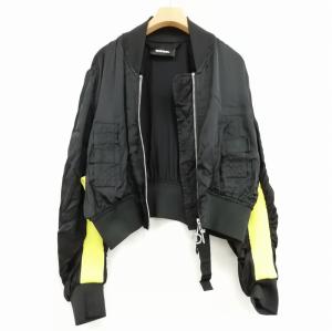 DIESEL ジャケット パーカー ブルゾン 長袖 ノーカラー ナイロン  MA-1 ブラック XS