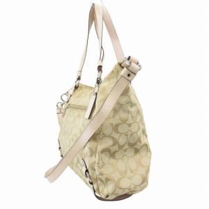 COACH アレクサンドラ シグネチャー ハンドバッグ ショルダー 2WAY 斜め掛け キャンバス ベージュ F19381