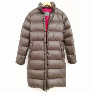 DUVETICA ダウン コート ロング ナイロン  ジャケット 40 ブラウン フード欠損