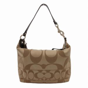 COACH シグネチャー ポーチ ワンショルダーミニバッグ シルバー金具 キャンバス ベージュ 43409