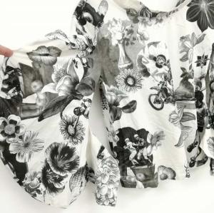 MSGM バックV プルオーバー ブラウス カットソー 総柄 プリント 38 ライトピンク系