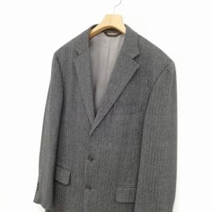 Paul Stuart ヘリンボーン ウール カシミヤ 段返り 3B ジャケット テーラード ブレザー 50 チャコール