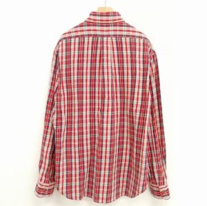 45rpm コットン チェック シャツ トップス 長袖 4 レッド系
