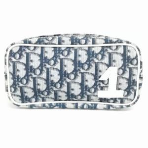 トロッター PVCキャンバス ポーチ 化粧 コスメ 小物入れ ネイビー