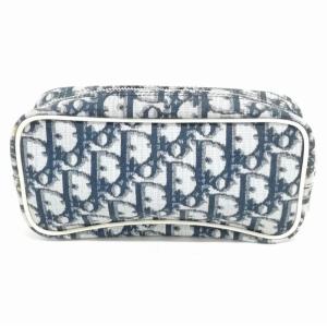 Christian Dior トロッター PVCキャンバス ポーチ 化粧 コスメ 小物入れ ネイビー