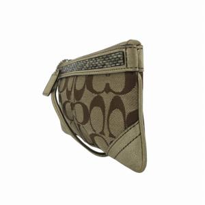 COACH シグネチャー ポーチ ワンショルダーバッグ デザイン レザー切替 ベージュ