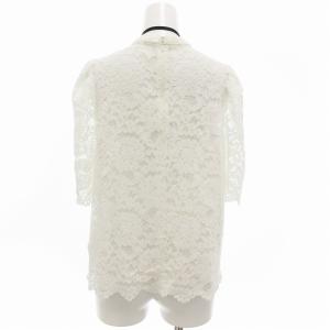 DRESSTERIOR スカラップレース シャツ ブラウス キャミソール付き リボン 花柄 38 M 白 ホワイト