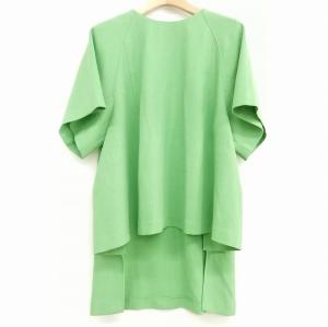 美品 22SS スラブギャバジンブラウス 5312210702 半袖 グリーン 38