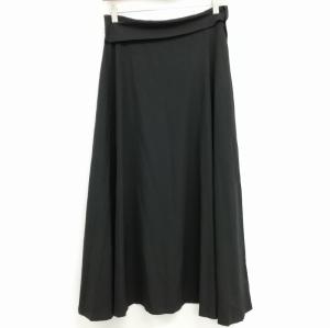 Y's ヨウジヤマモト YS-S28-108 ウール ギャバジン フレア ロング スカート ペチスカート付 2 ブラック