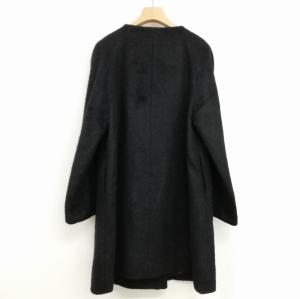 ADORE アルパカ ウール ノーカラー コート ダブルブレスト 36 ブラック