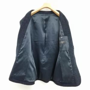 EPOCA UOMO ウール コットン ジャケット テーラード ブレザー シングル 2B 48 ネイビー