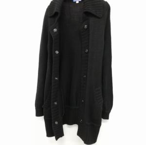 BURBERRY BLUE LABEL ロング ニット カーディガン バルーンスリーブ ウール アクリル 38 ブラック