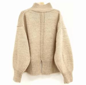 URBAN RESEARCH lab  ハイネックベロアモールセーター タートルスクエアニット ブラウン フリー  UR07-22S006