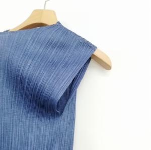 PLEATS PLEASE ISSEY MIYAKE イッセイミヤケ PP88-JK474 ノースリーブ プルオーバー トップス カットソー 美品 4 ブルー系