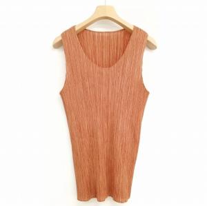 イッセイミヤケ PP54-JK400 総柄 ノースリーブ カットソー トップス タンクトップ 4 ブラウン