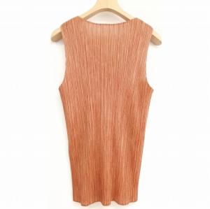 PLEATS PLEASE ISSEY MIYAKE イッセイミヤケ PP54-JK400 総柄 ノースリーブ カットソー トップス タンクトップ 4 ブラウン