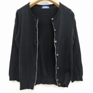 BURBERRY BLUE LABEL カーディガン ノバチェック 長袖 ブラック コットン M