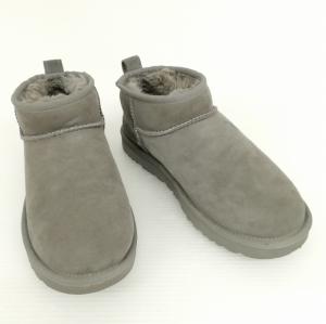 UGG australia 1116109 CLASSIC ULTRA MINI クラシック ウルトラミニ ムートン ブーツ 美品 24cm グレー系