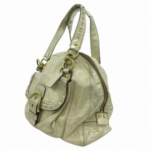 COACH ハンドバッグ 手提げ メタリック レザー ゴールドカラー F13137