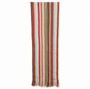 PAUL SMITH マルチストライプ フリンジ マフラー ウール ロゴ刺繍 マルチカラー