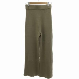 ESTNATION セミフレアニットパンツ イージー ゴムウエスト センターライン 38 M 茶 ブラウン 02-109-07-120003