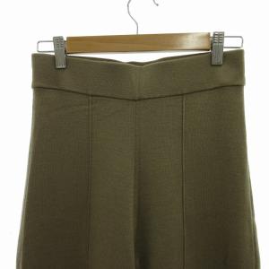 ESTNATION セミフレアニットパンツ イージー ゴムウエスト センターライン 38 M 茶 ブラウン 02-109-07-120003