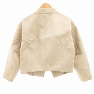 ENFOLD ボンディングジャケット ノーカラー 麻 リネン 36 ベージュ