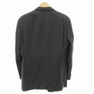 ARMANI COLLEZIONI テーラードジャケット ブレザー ノーベント 総裏地 シングル ストライプ 50 XL グレー