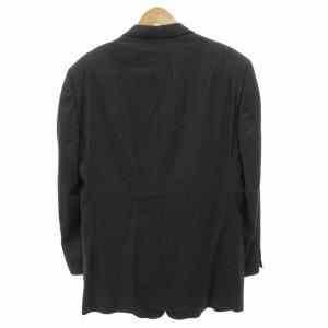 ARMANI COLLEZIONI テーラードジャケット ブレザー カシミヤ混 ノーベント 総裏地 シングル ドット柄 52 XL グレー