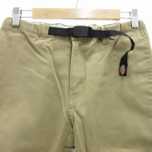 GRAMiCCi ディッキーズ Dickies コラボ クライミングパンツ チノ ストレート ストレッチ ロゴ ベルト S ベージュ