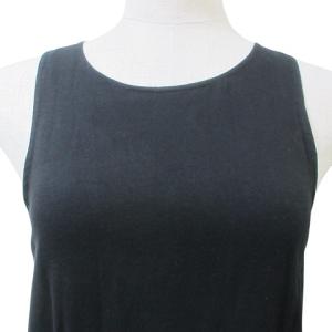 MARIHA ギャザーワンピース ロング ノースリーブ 黒 ブラック X